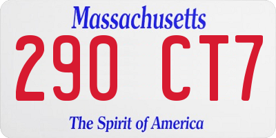 MA license plate 290CT7