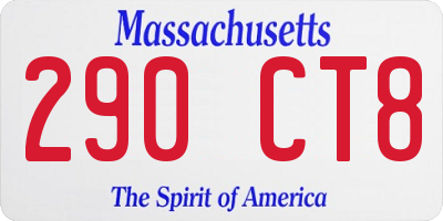 MA license plate 290CT8