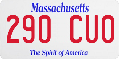 MA license plate 290CU0