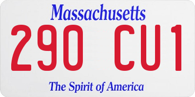 MA license plate 290CU1