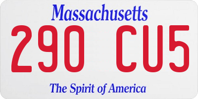 MA license plate 290CU5