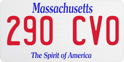 MA license plate 290CV0