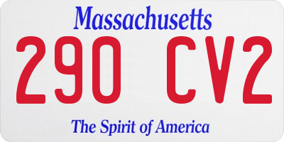 MA license plate 290CV2
