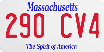 MA license plate 290CV4
