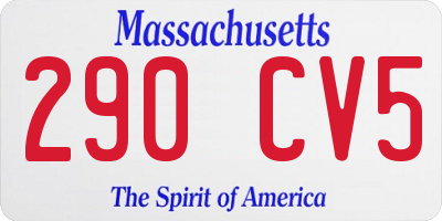 MA license plate 290CV5