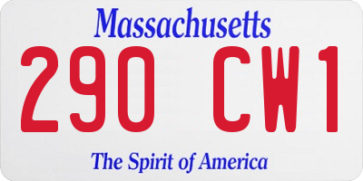 MA license plate 290CW1