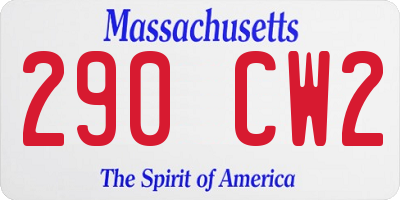 MA license plate 290CW2