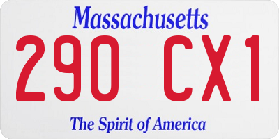 MA license plate 290CX1