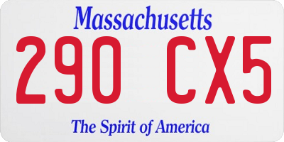 MA license plate 290CX5