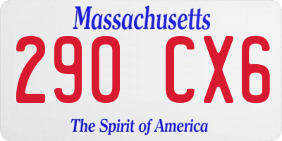 MA license plate 290CX6