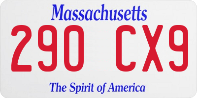 MA license plate 290CX9