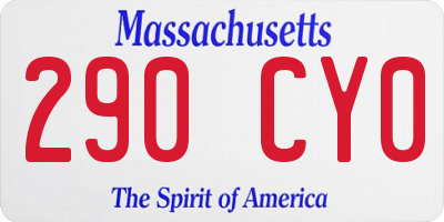 MA license plate 290CY0