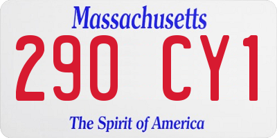 MA license plate 290CY1