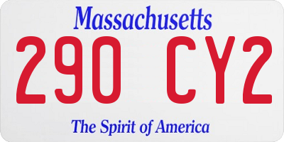 MA license plate 290CY2
