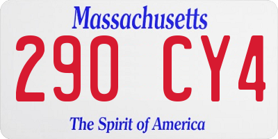MA license plate 290CY4