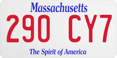 MA license plate 290CY7