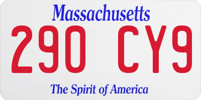 MA license plate 290CY9