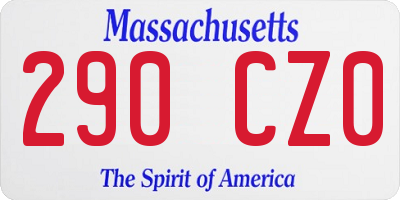 MA license plate 290CZ0