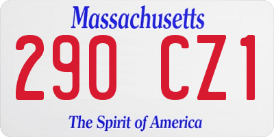 MA license plate 290CZ1