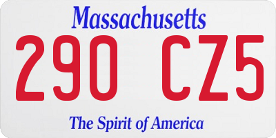 MA license plate 290CZ5