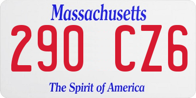 MA license plate 290CZ6