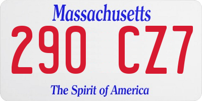 MA license plate 290CZ7