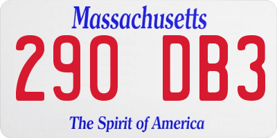 MA license plate 290DB3