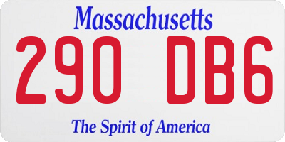 MA license plate 290DB6