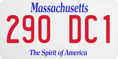 MA license plate 290DC1
