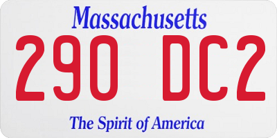 MA license plate 290DC2
