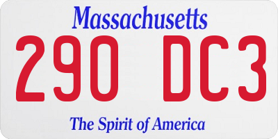 MA license plate 290DC3