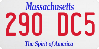 MA license plate 290DC5