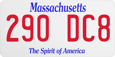 MA license plate 290DC8