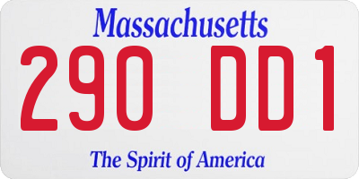 MA license plate 290DD1