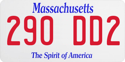 MA license plate 290DD2
