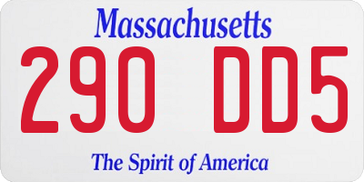 MA license plate 290DD5