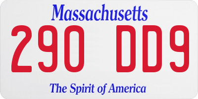 MA license plate 290DD9