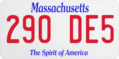 MA license plate 290DE5
