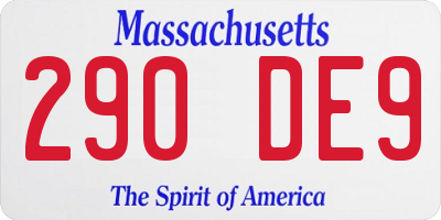 MA license plate 290DE9