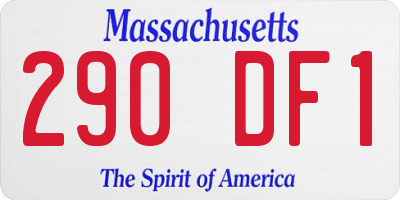 MA license plate 290DF1