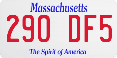 MA license plate 290DF5