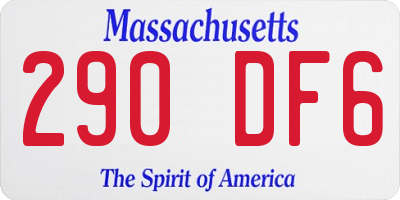 MA license plate 290DF6
