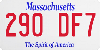 MA license plate 290DF7