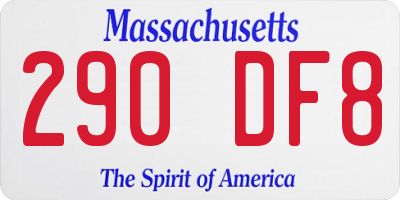 MA license plate 290DF8