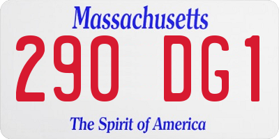 MA license plate 290DG1