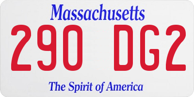 MA license plate 290DG2