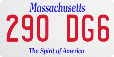 MA license plate 290DG6