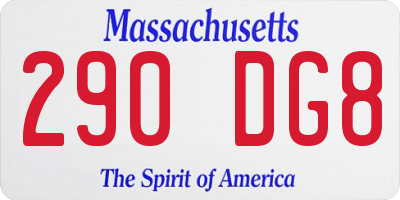 MA license plate 290DG8