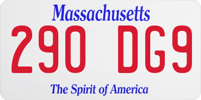 MA license plate 290DG9