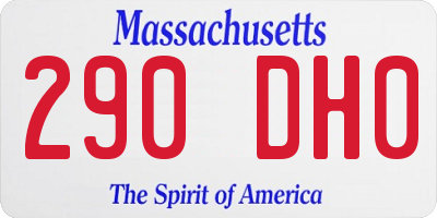 MA license plate 290DH0
